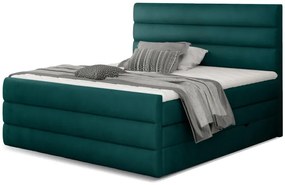 Kontinentálna boxspring posteľ Carmen, zelená 160x200cm (monolith 37/ CAND 06)