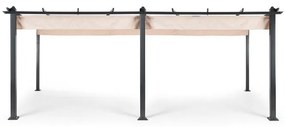 Blumfeldt Pantheon, pergola, prístrešok, 3 x 6 m, hliník, strieška proti slnku, polyester, béžová