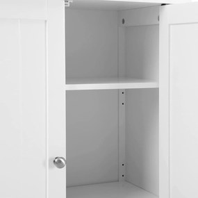 Kúpeľňová skrinka, úložná skrinka s 2 dvierkami, biela
