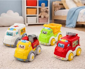 LEAN Toys Súprava mestských autíčok pre batoľatá, pohon, pohyblivé časti, svetlá, zvuky