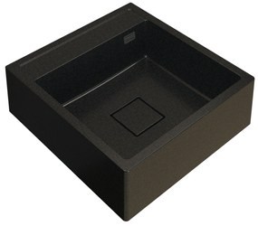 Gamma Farmerski, 1-komorový granitový drez 600x630x210 mm, čierna-zlatá, GMA-ZLE000211