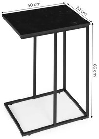 Čierny stolík s mramorovým efektom