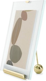 Sklenený stojací rámček v zlatej farbe 19x23 cm Flute – Umbra