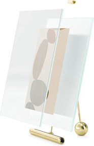 Sklenený stojací rámček v zlatej farbe 19x23 cm Flute – Umbra