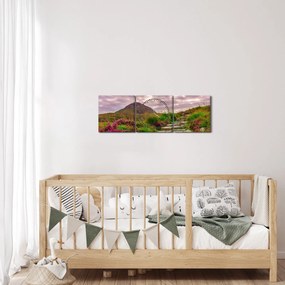 Obraz krajiny (s hodinami) (90x30 cm)