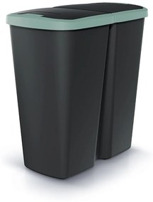 Odpadkový kôš COMPACTO DUO čierny/zelený