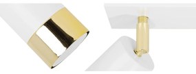 Stropné svietidlo HUGO, 2x biele/zlaté kovové tienidlo, (možnosť polohovania)