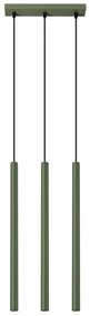Závesné svietidlo Pastelo, 3x olivové kovové tienidlo, o