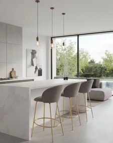 Barová stolička H116, sivá, zlatá