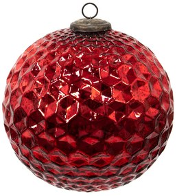 Červená sklenená vianočná guľa XL - Ø 25*25 cm