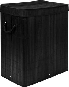 Dvojkomorový bambusový kôš na bielizeň Soren - čierny