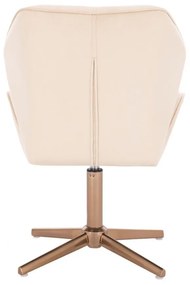 LuxuryForm DESIGN Stolička MILANO MAX VELUR na zlatom kríži - krémová