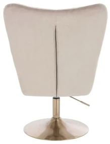 LuxuryForm DESIGN Kreslo AURORA VELUR na zlatom tanieri - latte