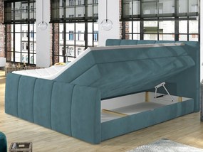 Posteľ boxspring Fresco 180x200 cm, petrolejová látka