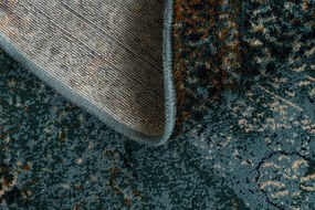 Koberec OMEGA MAMLUK tmavomodrý / hnedý kruh