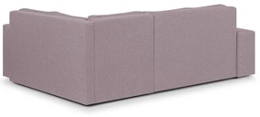 Rozkládací rohová sedací souprava MODO3 + 2 Taburety Růžová