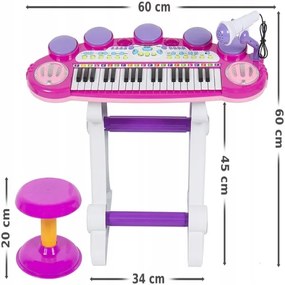 Elektronické piáno s mikrofónom a stoličkou 37 kláves