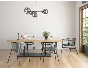 Luster na lanku KALIOPE 6xE27/60W/230V čierna/dymová čierna