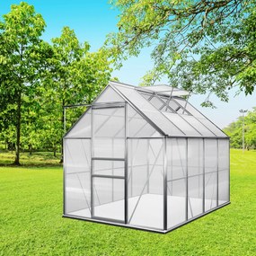 Záhradný skleník z polykarbonátu so základňou M4, 250x190x195cm, transparentná Gardebruk