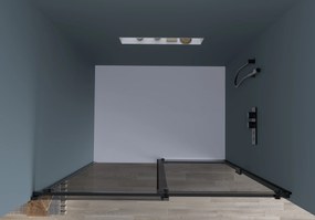 Cerano Santoro, sprchové posuvné dvere 140x195 cm, 6mm šedé sklo, čierny profil, CER-CER-424960