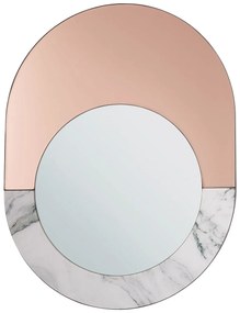 Oválne nástenné zrkadlo 65 x 50 cm mramorový efekt RETY Beliani