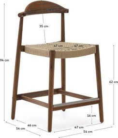 Hnedá drevená záhradná barová stolička Nina – Kave Home