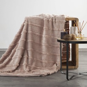 EUROFIRANY FLANELOVÁ DEKA NINA 200X220 CM PUDROVÁ