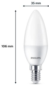 Philips LED sviečka E14 4,9W 470m 2 700K matná 3ks
