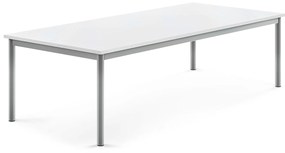 Stôl BORÅS, 1800x800x500 mm, laminát - biela, strieborná