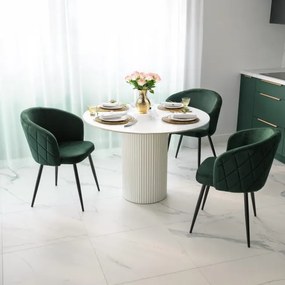 Jedálenská stolička HAMPTON zamatová, tmavozelená