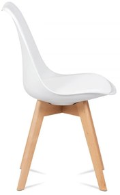 Jedálenská stolička ROMUS - plast / PU koža / masív buk