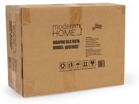 ModernHome Škrabadlo pre mačky, dvojposchodová posteľ, stromček, závesná hračka