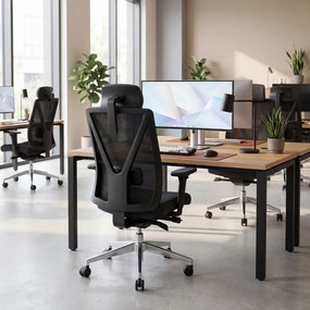 Ergonomická kancelárska stolička čierna so sieťovinou VECTOR