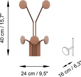 Nástenný kovový háčik Giraffe 24 cm bronz