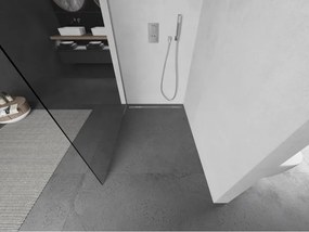 Mexen Kioto L, sprchová zástena Walk-In 65 x 200 cm, 8mm číre sklo, brúsená oceľ profil, 800-065-103-97-00