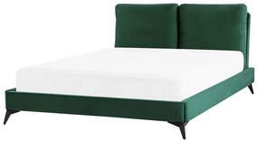 Zamatová posteľ 140 x 200 cm zelená MELLE Beliani