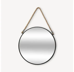 Atmosphera - Nástenné zrkadlo EDEN pr. 38 cm čierna P6624