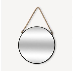 Atmosphera - Nástenné zrkadlo EDEN pr. 38 cm čierna