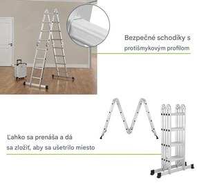 InternetovaZahrada Hliníkový multifunkčný rebrík 470 cm