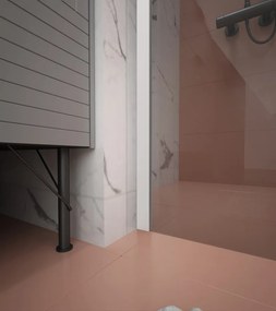 Erga Paris, sprchová zástena Walk-In 110x200 cm, 8mm šedé sklo, biely matný profil, ERG-V02-PARIS-110x200-GR-WH