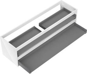 Mexen Box-A, závesná skrinka 160 cm, 2 zásuvky, biela lesklá, 91AX0-1600-470-2-00