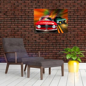 Obraz - Retro závodné autá (70x50 cm)