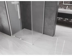 Mexen Velar, sprchový kút s posuvnými dverami 130 x 90 cm, 8mm sklo námraza, biela matná, 871-130-090-31-20