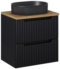 Sada keramického umyvadla s výpustí BEYOND V 48 cm černá