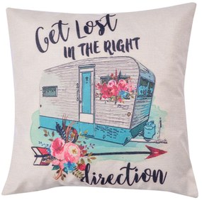 Povlak na vankúš s potlačou retro karavanu - 43 * 43 cm