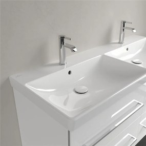 VILLEROY &amp; BOCH Avento dvojumývadlo na skrinku s dvomi otvormi, dva prepady, 1200 x 470 mm, biela alpská, 4A23CK01