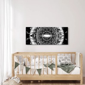 Obraz čiernobielych ornamentov (120x50 cm)
