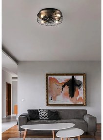 Matne čierne stropné svietidlo na diaľkové ovládanie/s ventilátorom Trondheim – Trio