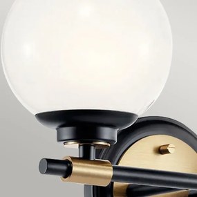 Kichler KL-BENNO2-BK-CPZ-LED Kúpeľňové svietidlo BENNO 2xLED/3W/230V čierna/zlatá IP44