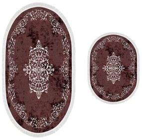 Súprava 2 kusov kúpeľňových predložiek Kingdom bordová